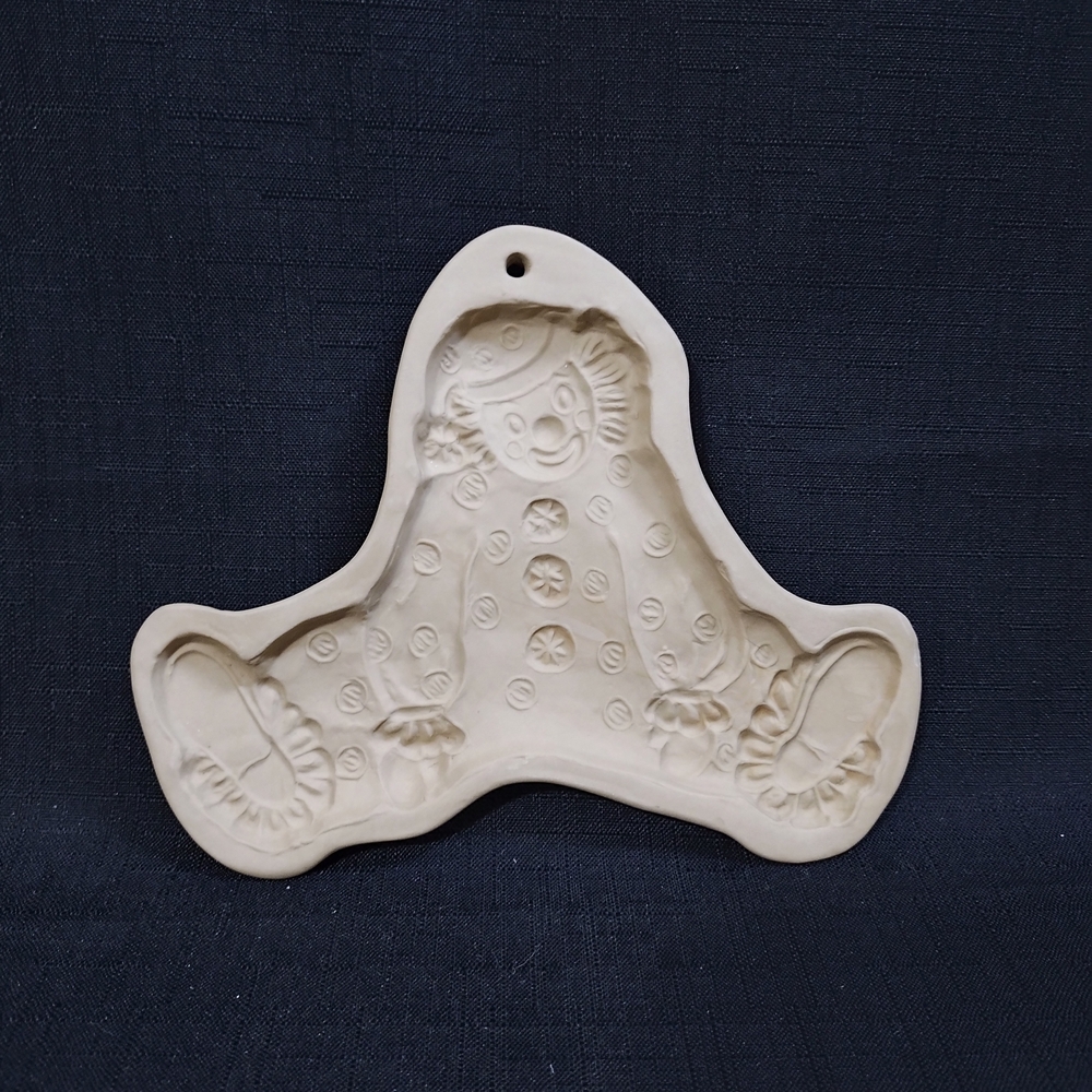 Vintage Brown Bag Cookie Mold Sitting Clown In Polka Dots Hill Design Inc. 1993